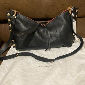 Hammitt Black Leather Studded Shoulder Bag